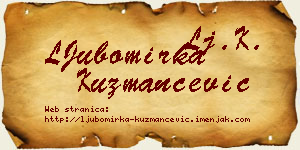 LJubomirka Kuzmančević vizit kartica